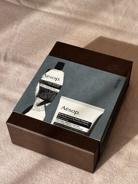 Aesop Eleos Body Cleanser and Hand Balm Gift Set with Fabric Bag - Never Opened